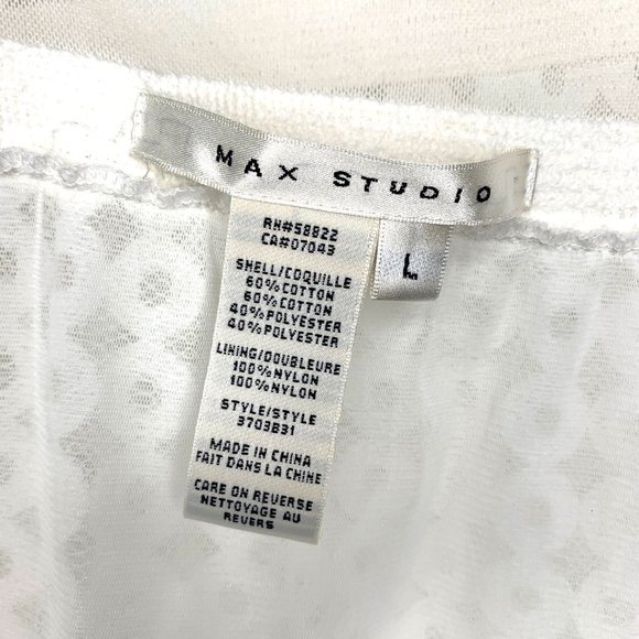 MAX STUDIO White Sheer Circle Boho Tank Top Sz L - Picture 8 of 9